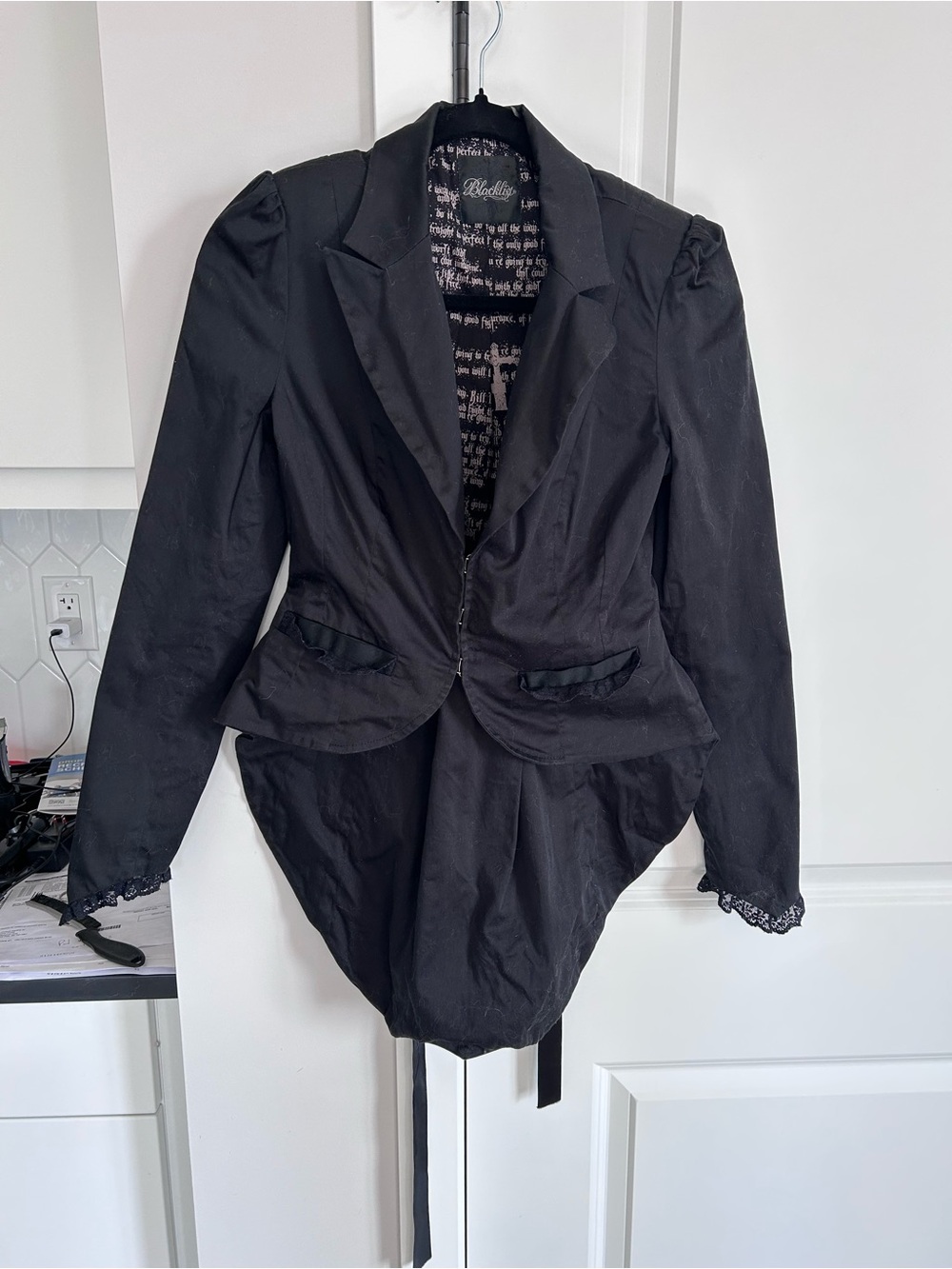 Lip Service Blacklist Victorian Steampunk Jacket Peplum Corset Gothic Lace Trim